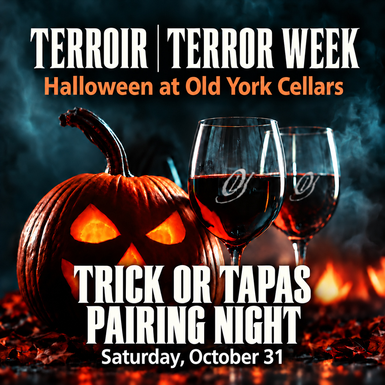 Trick or Tapas Pairing Halloween Night 6 - 8 pm