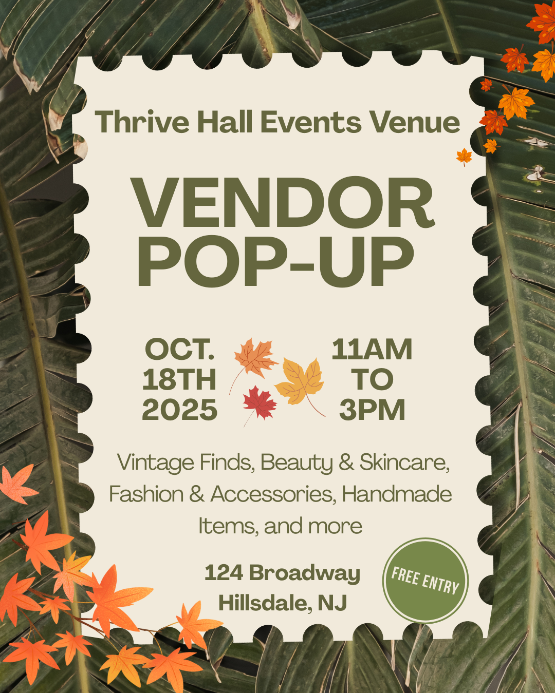 Thrive Hall Events Vendor Pop-Up