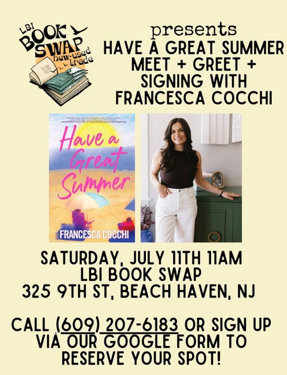 Have a Great Summer - Meet and Greet and Signing with Francesca Cocchi