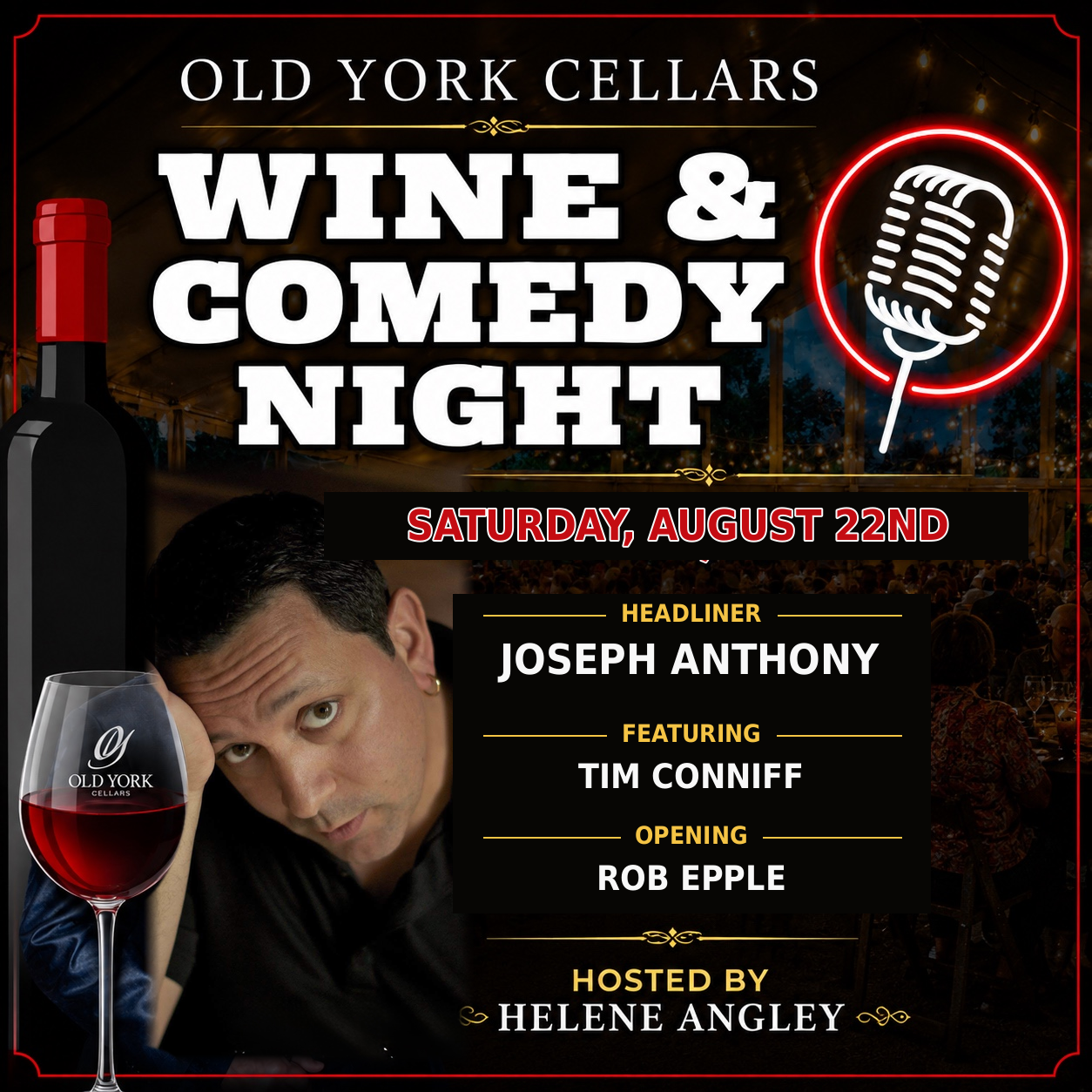 🍷😂Wine & Comedy Night at Old York Cellars