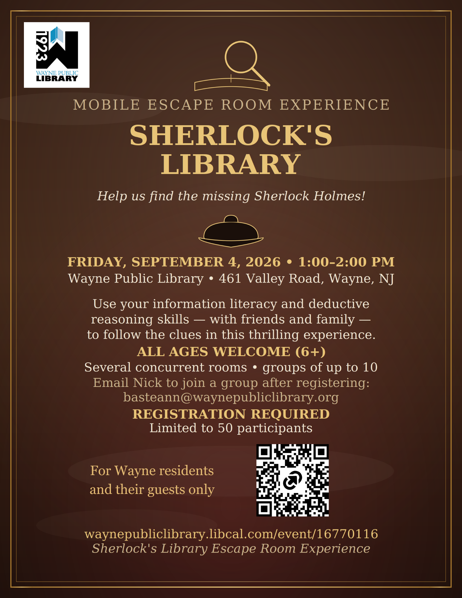 Sherlock's Library: Mobile Escape Room Experience