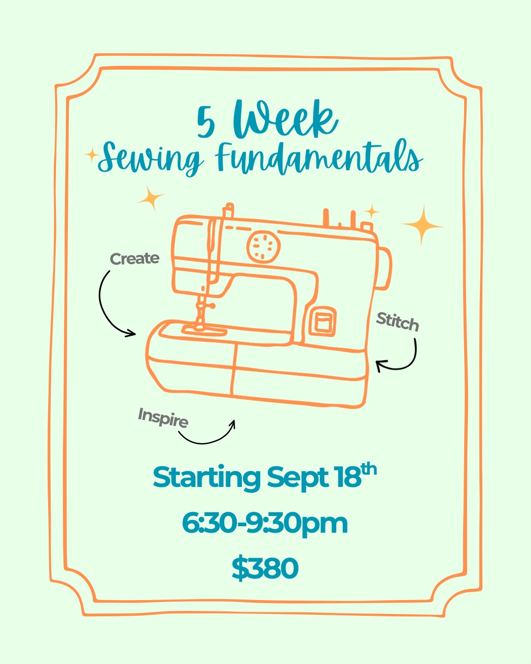 Sewing Fundamentals: A 5-Week Beginner Course with Kristal in Stewartsville
