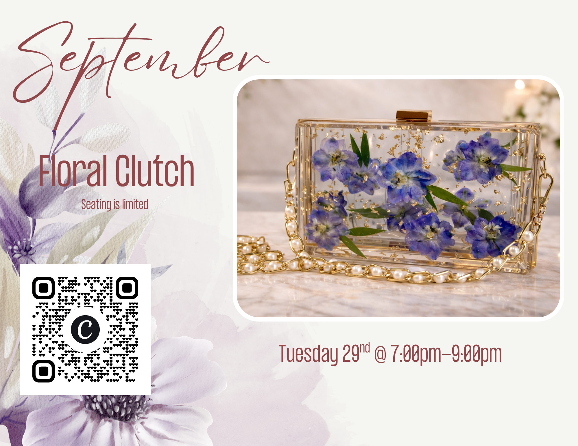 Resin & Floral Clutch Experience in Park Ridge
