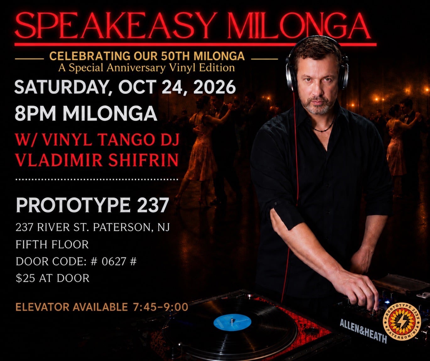 SPEAKEASY MILONGA: 50TH ANNIVERSARY EDITION in Passaic
