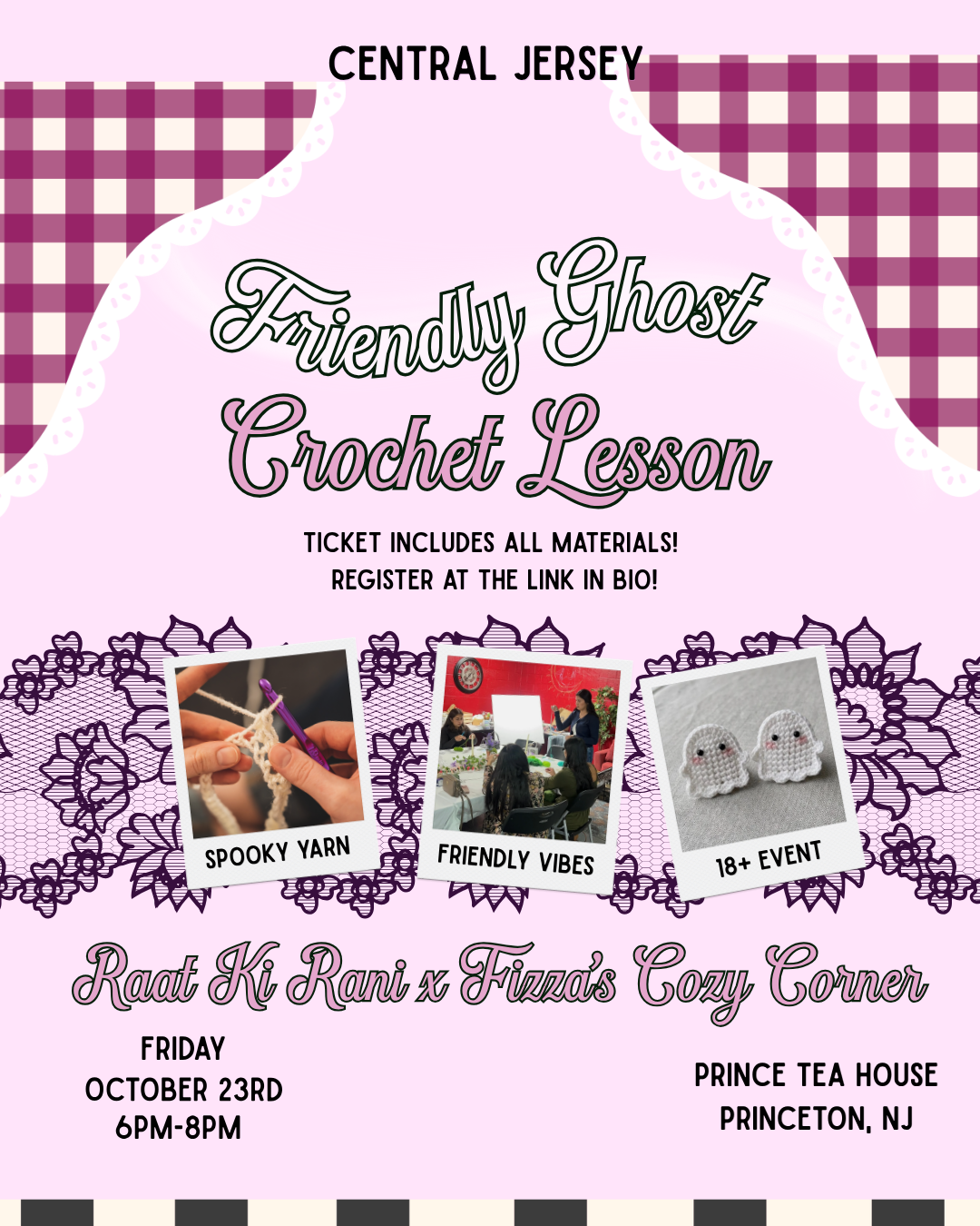 Friendly Ghost Crochet Lesson in Princeton 18+ in Mercer