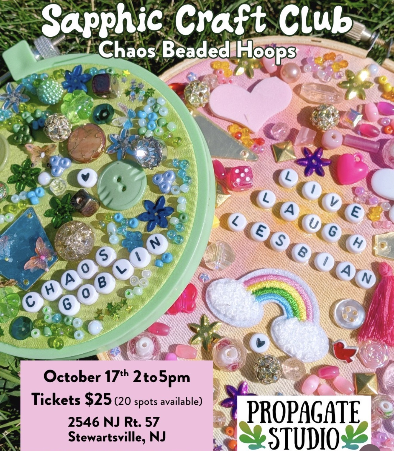 Sapphic Craft Club // Chaos Beaded Hoops in Warren