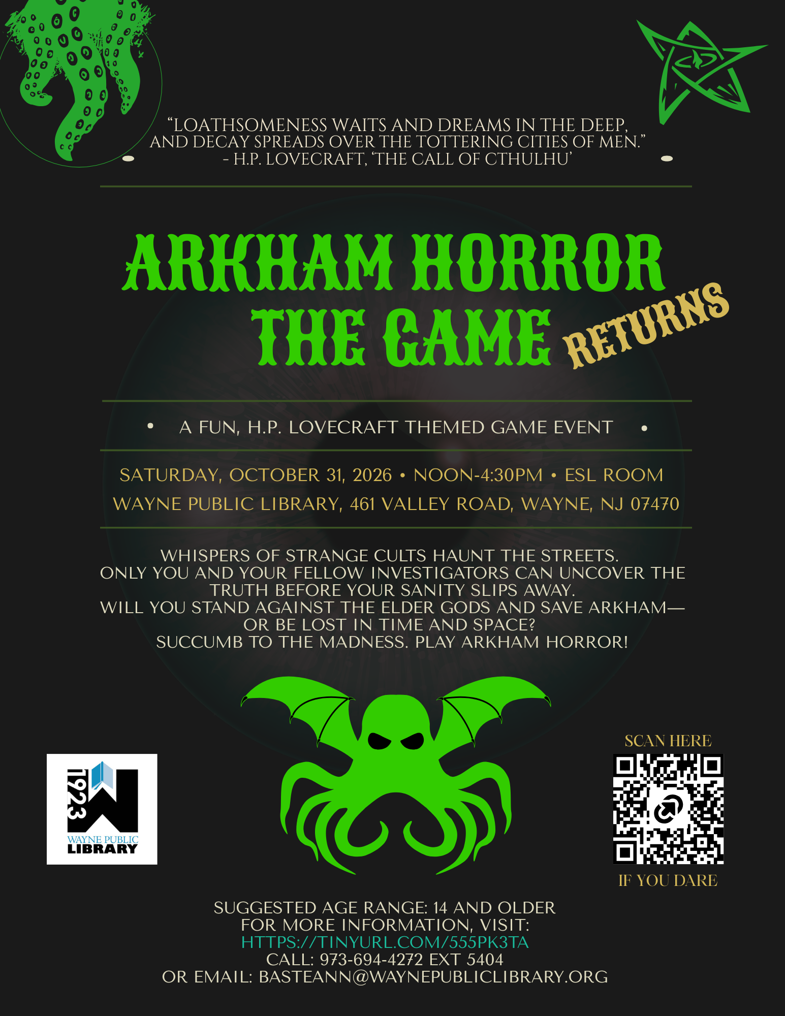 Arkham Horror Game Afternoon in Passaic